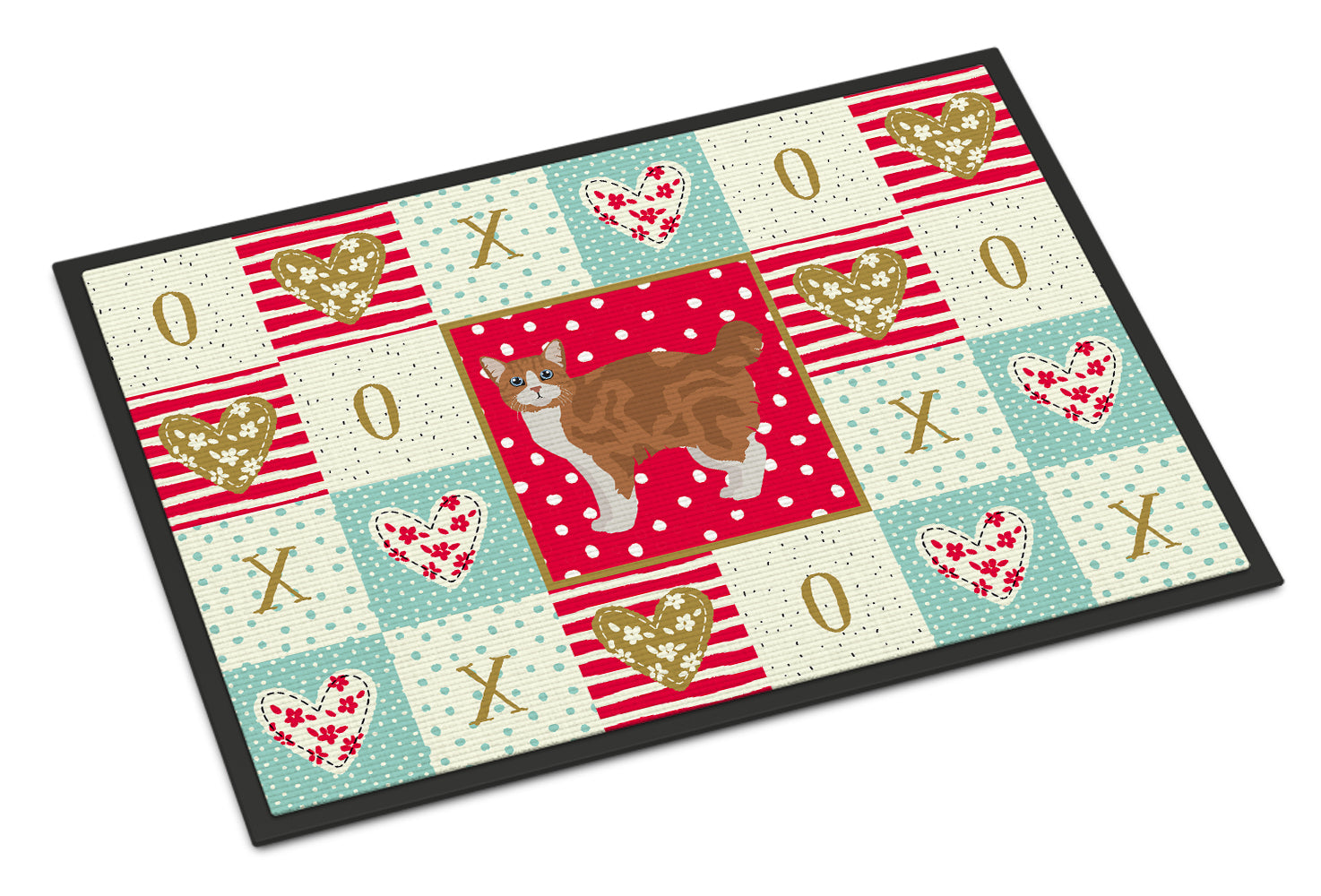 Manx #2 Cat Love Doormat Indoor Outdoor 24H X 36W Front Door Mat Rugs for Entryway, Non Slip Washable Low Pile,