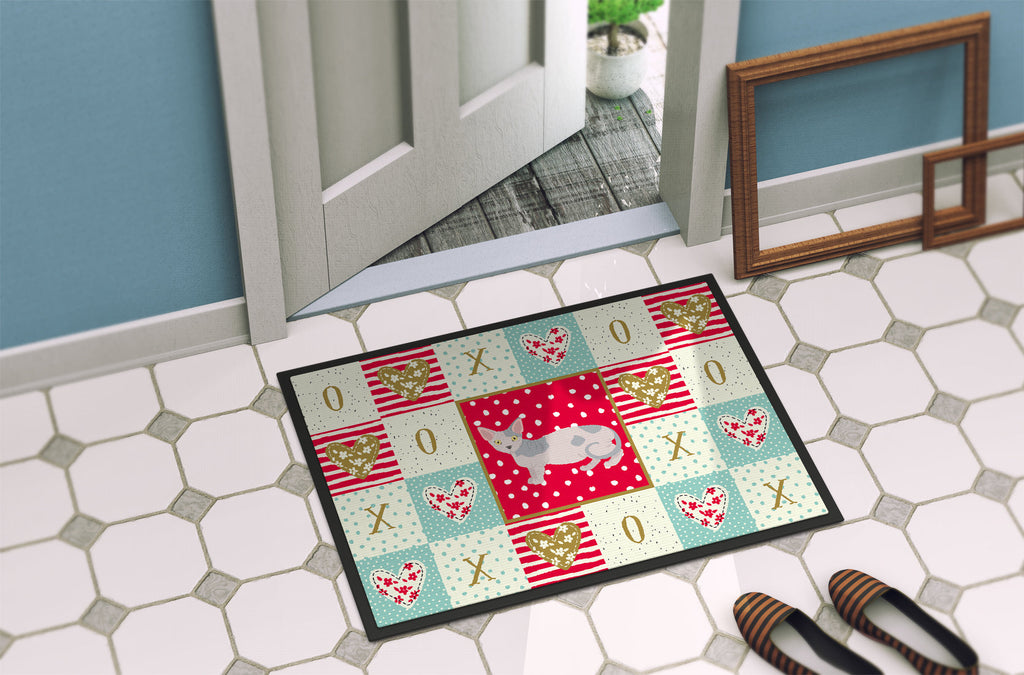 Minskin Cat Love Doormat Indoor Outdoor 24H X 36W Front Door Mat Rugs for Entryway, Non Slip Washable Low Pile,