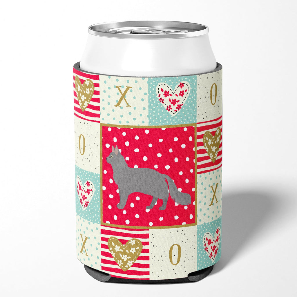 Nebelung #2 Cat Love Can or Bottle Hugger Cooler Sleeve for Standard 12 oz Cans, Insulated Foam Beer & Soda Can Hugger Reusable
