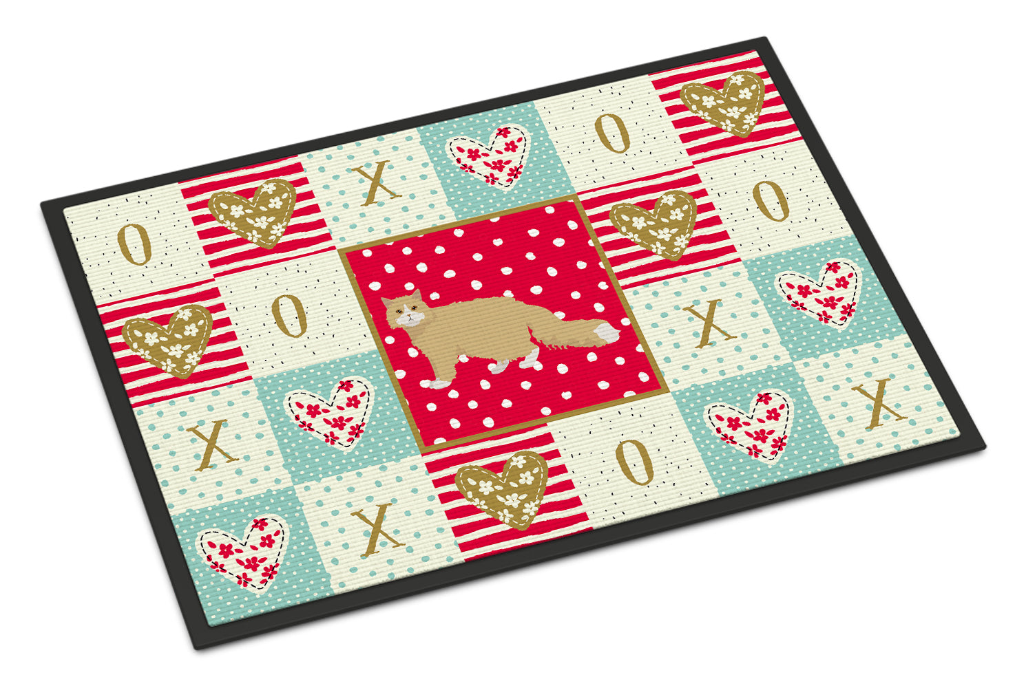 Oregon Rex Cat Love Doormat Indoor Outdoor 24H X 36W Front Door Mat Rugs for Entryway, Non Slip Washable Low Pile,