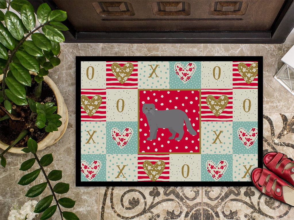 Scottish Fold #1 Cat Love Doormat Indoor Outdoor 18H X 27W Front Door Mat Rugs for Entryway, Non Slip Washable
