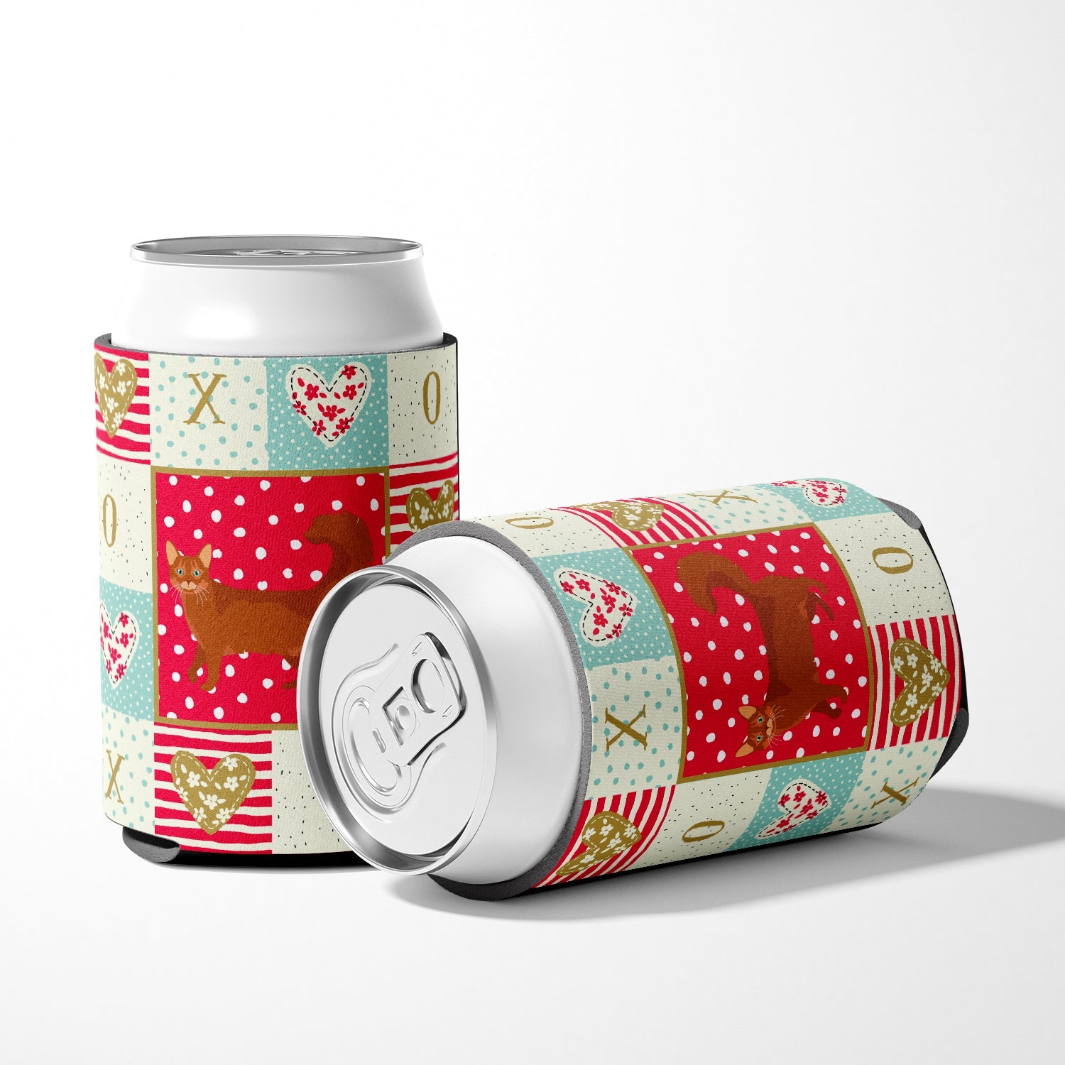 Somali Cat Love Can or Bottle Hugger Cooler Sleeve for Standard 12 oz Cans, Insulated Foam Beer & Soda Can Hugger Reusable