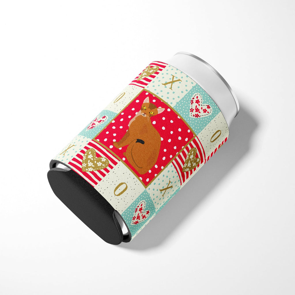 Abyssinian Cat Love Can or Bottle Hugger Cooler Sleeve for Standard 12 oz Cans, Insulated Foam Beer & Soda Can Hugger Reusable
