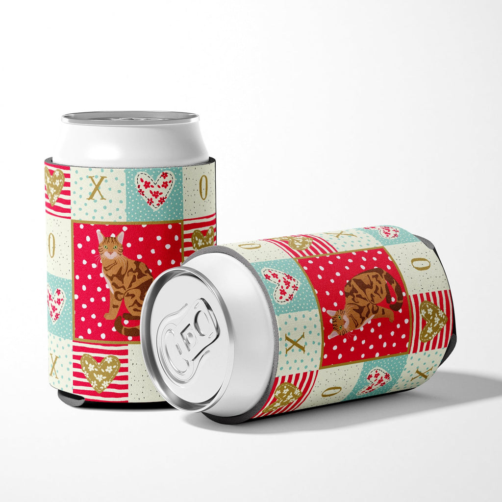 Bengal Cat Love Can or Bottle Hugger Cooler Sleeve for Standard 12 oz Cans, Insulated Foam Beer & Soda Can Hugger Reusable