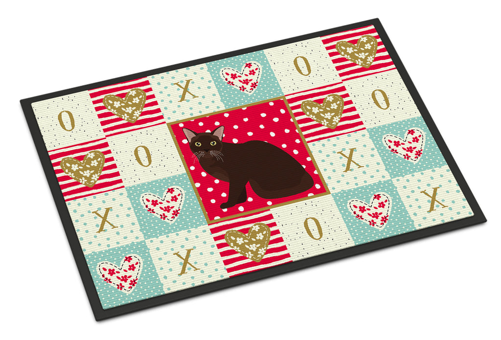 Burmese Cat Love Doormat Indoor Outdoor 24H X 36W Front Door Mat Rugs for Entryway, Non Slip Washable Low Pile,