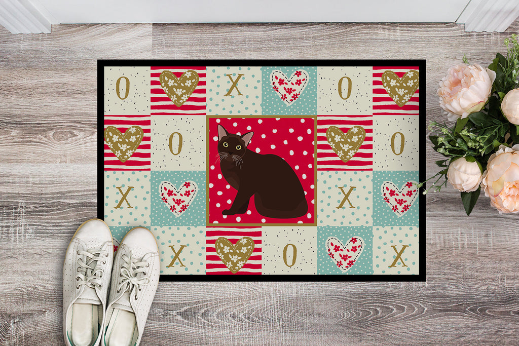 Burmese Cat Love Doormat Indoor Outdoor 24H X 36W Front Door Mat Rugs for Entryway, Non Slip Washable Low Pile,
