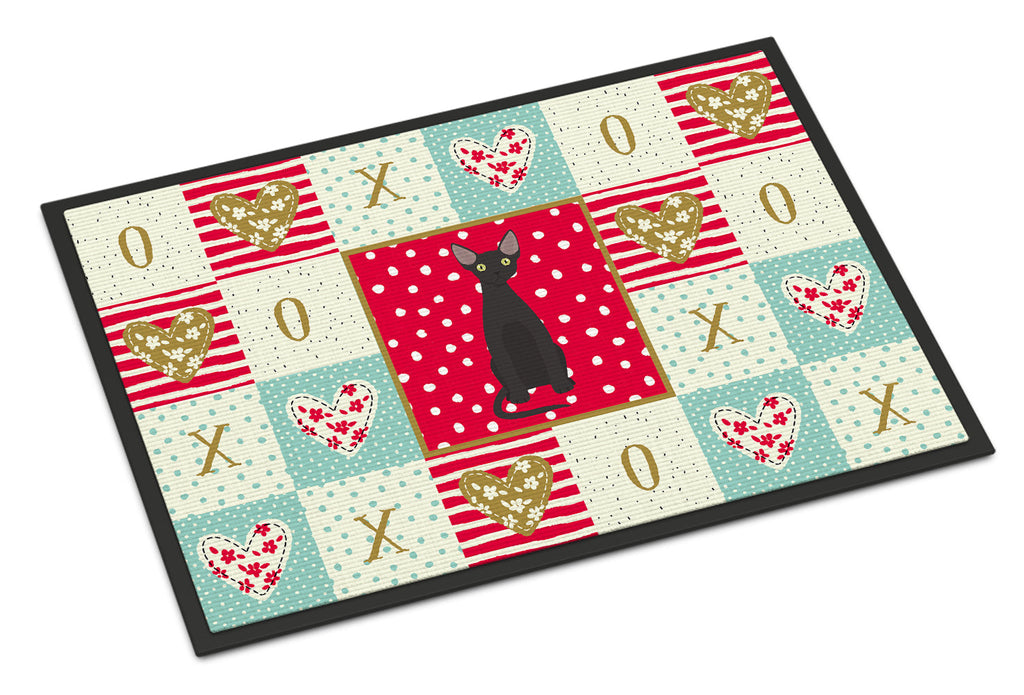 Devon Rex #3 Cat Love Doormat Indoor Outdoor 18H X 27W Front Door Mat Rugs for Entryway, Non Slip Washable