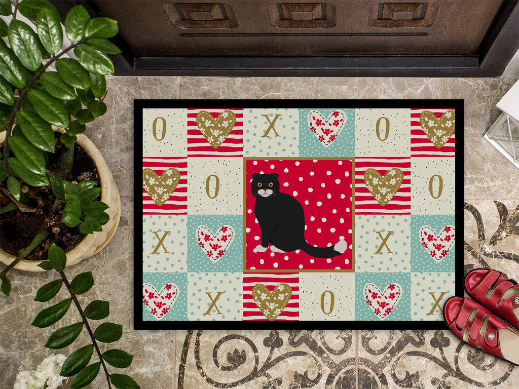 Foldex Exotic Fold #2 Cat Love Doormat Indoor Outdoor 24H X 36W Front Door Mat Rugs for Entryway, Non Slip Washable Low Pile,