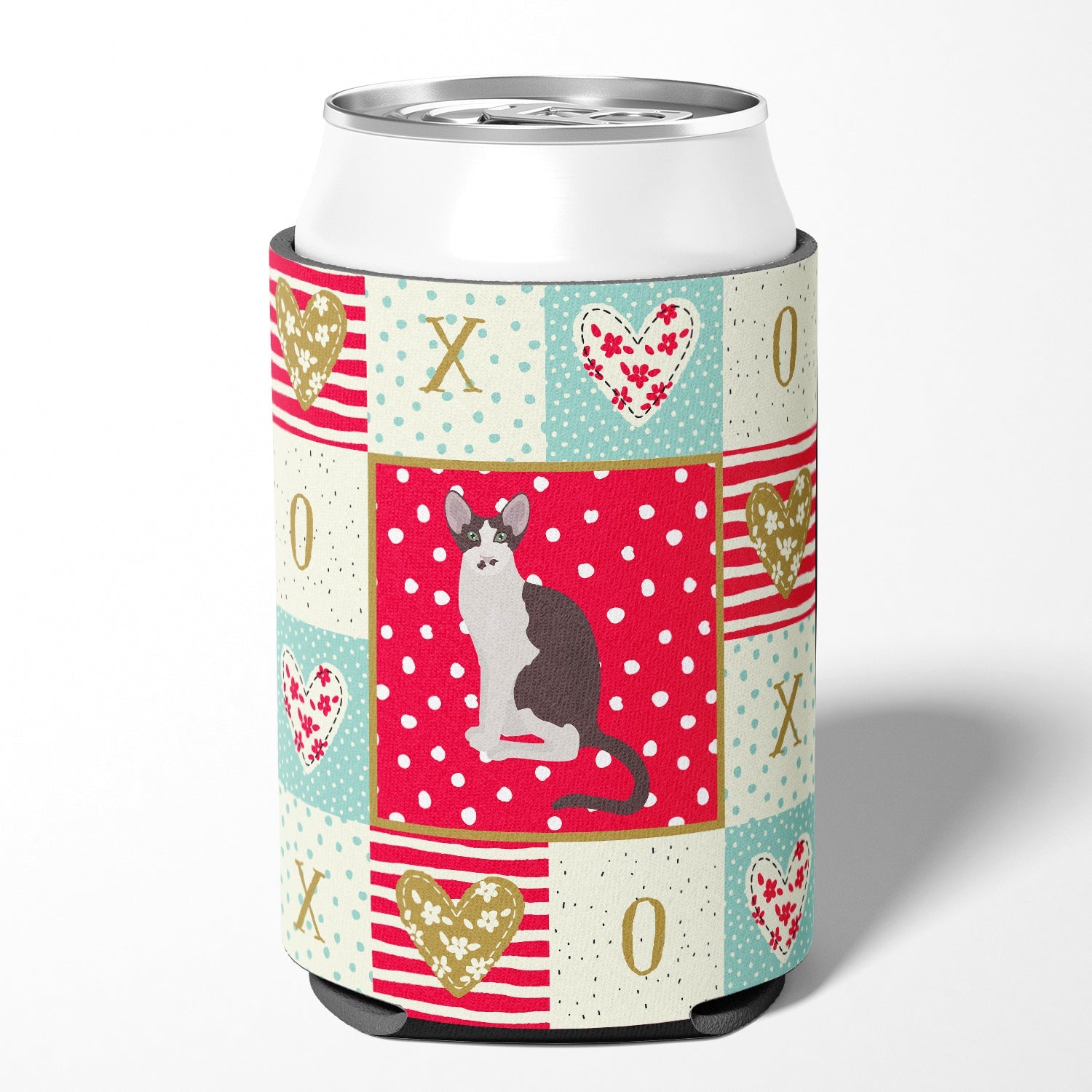Oriental Bicolor Cat Love Can or Bottle Hugger Cooler Sleeve for Standard 12 oz Cans, Insulated Foam Beer & Soda Can Hugger Reusable
