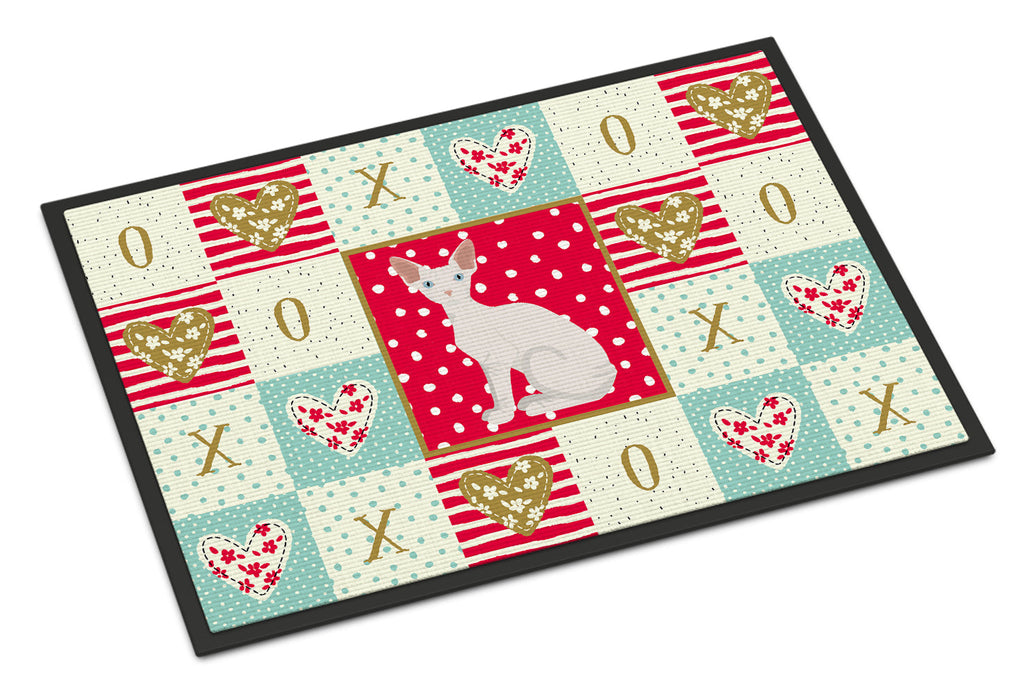 Sphynx Cat Love Doormat Indoor Outdoor 24H X 36W Front Door Mat Rugs for Entryway, Non Slip Washable Low Pile,