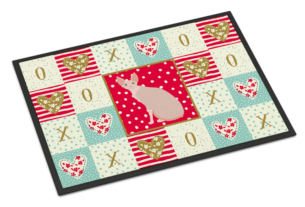 Sphynx #2 Cat Love Doormat Indoor Outdoor 24H X 36W Front Door Mat Rugs for Entryway, Non Slip Washable Low Pile,