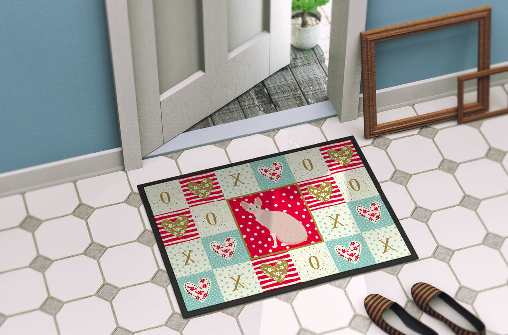 Sphynx #2 Cat Love Doormat Indoor Outdoor 24H X 36W Front Door Mat Rugs for Entryway, Non Slip Washable Low Pile,