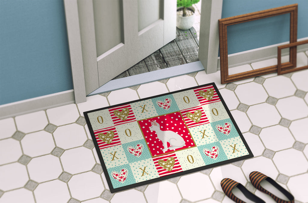 Sphynx #3 Cat Love Doormat Indoor Outdoor 24H X 36W Front Door Mat Rugs for Entryway, Non Slip Washable Low Pile,