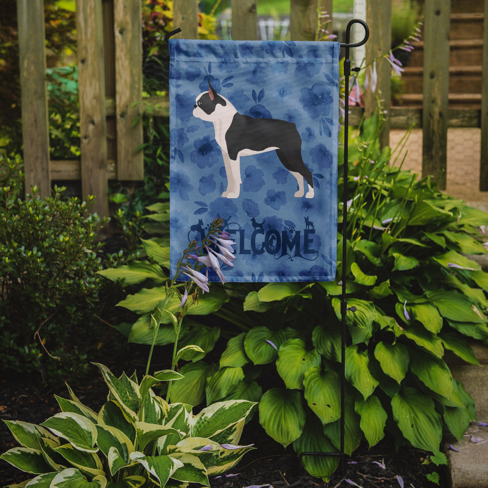 Boston Terrier Welcome Garden Flag Mailbox Decorative Yard Banner Outside Patio Artwork for Flower Beds, Garden Size, Multicolor
