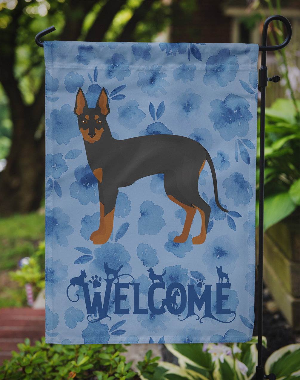 English Toy Terrier #2 Welcome Garden Flag Mailbox Decorative Yard Banner Outside Patio Artwork for Flower Beds, Garden Size, Multicolor