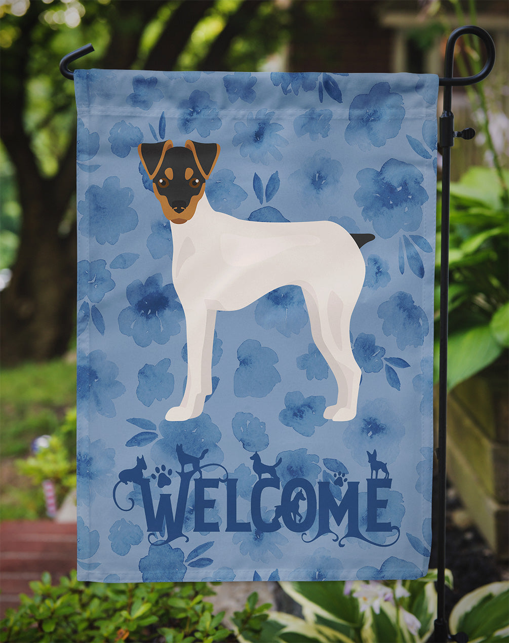 Japanese Terrier Welcome Garden Flag Mailbox Decorative Yard Banner Outside Patio Artwork for Flower Beds, Garden Size, Multicolor