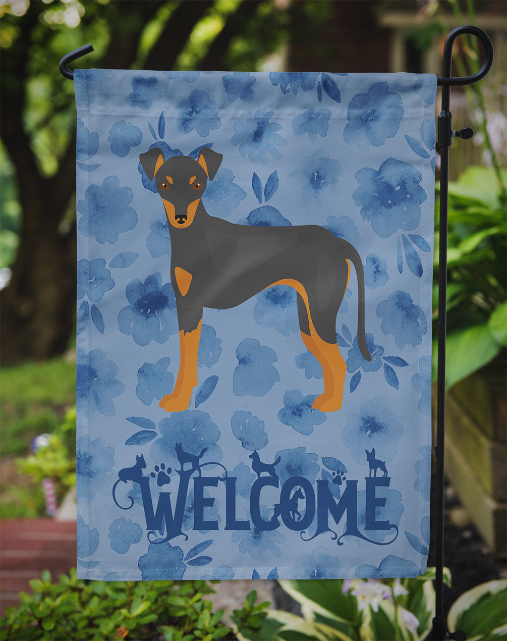 Manchester Terrier #2 Welcome Garden Flag Mailbox Decorative Yard Banner Outside Patio Artwork for Flower Beds, Garden Size, Multicolor