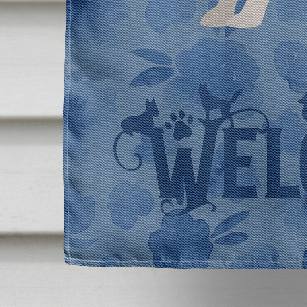 Papillon #1 Welcome House Flag 28x40 Porch Sleeve Pole Decorative Outside Yard Banner Artwork Wall Hanging, Polyester