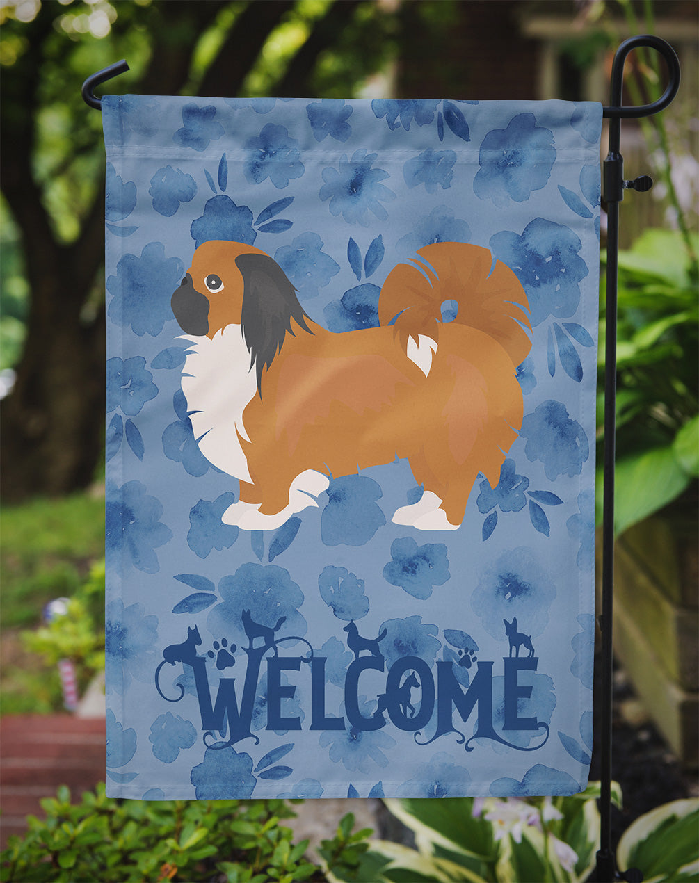 Pekingese Welcome Garden Flag Mailbox Decorative Yard Banner Outside Patio Artwork for Flower Beds, Garden Size, Multicolor