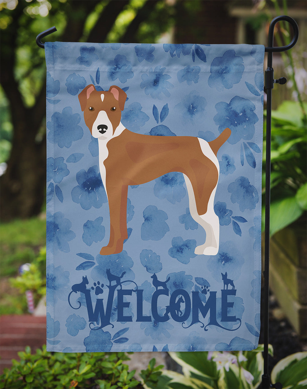 Rat Terrier Welcome Garden Flag Mailbox Decorative Yard Banner Outside Patio Artwork for Flower Beds, Garden Size, Multicolor