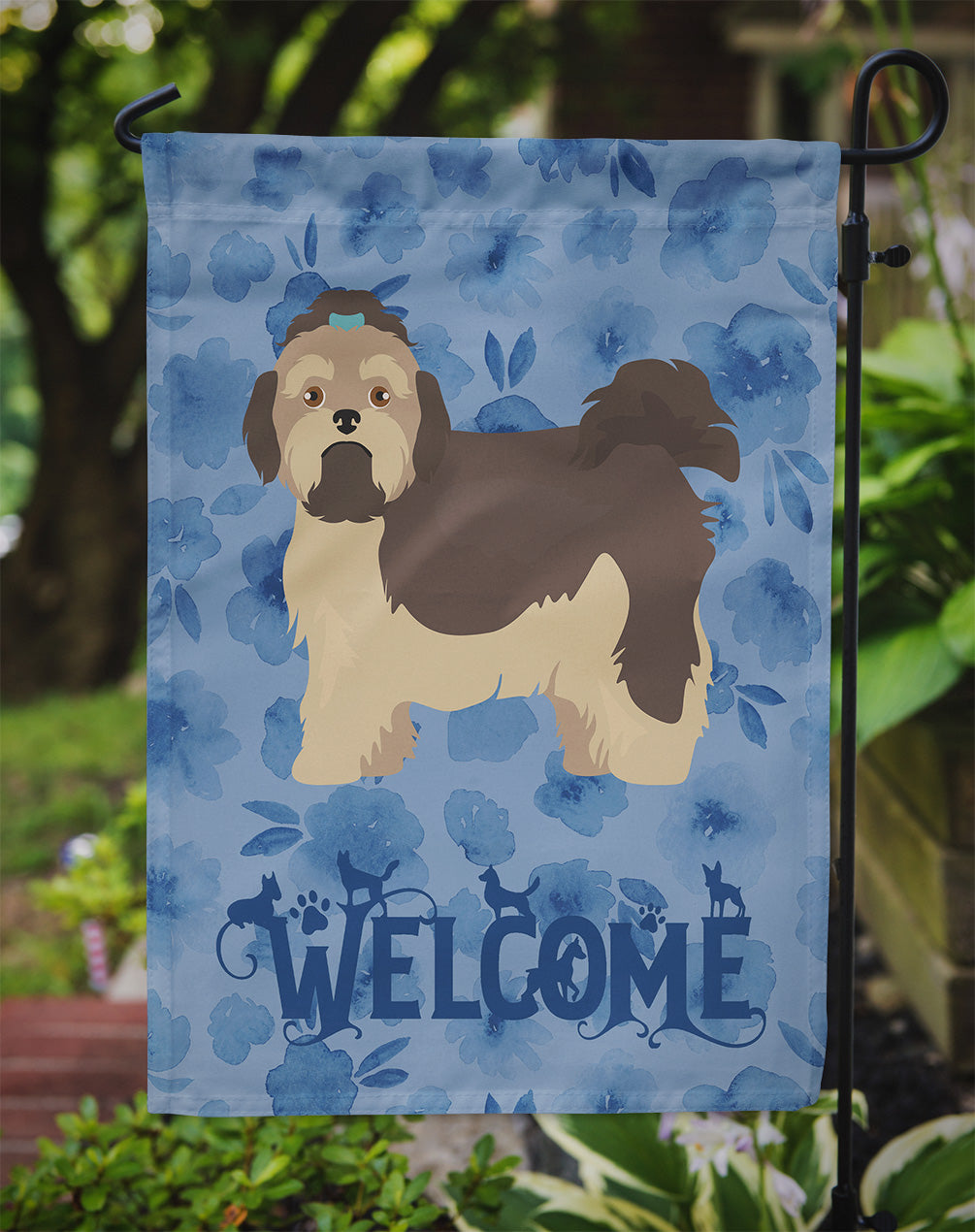 Russian Lapdog Welcome Garden Flag Mailbox Decorative Yard Banner Outside Patio Artwork for Flower Beds, Garden Size, Multicolor