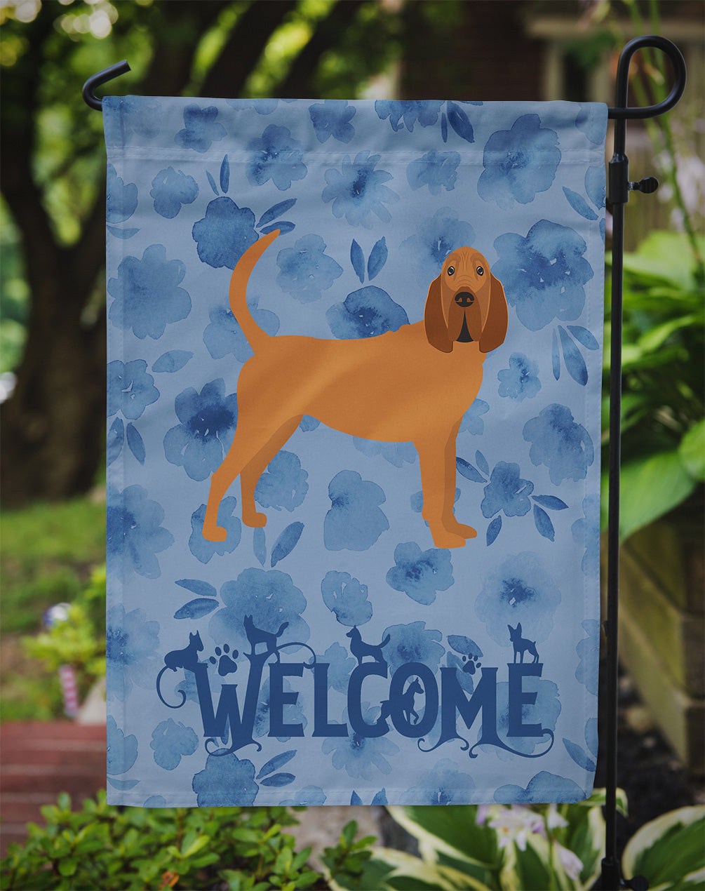 Bloodhound Welcome Garden Flag Mailbox Decorative Yard Banner Outside Patio Artwork for Flower Beds, Garden Size, Multicolor