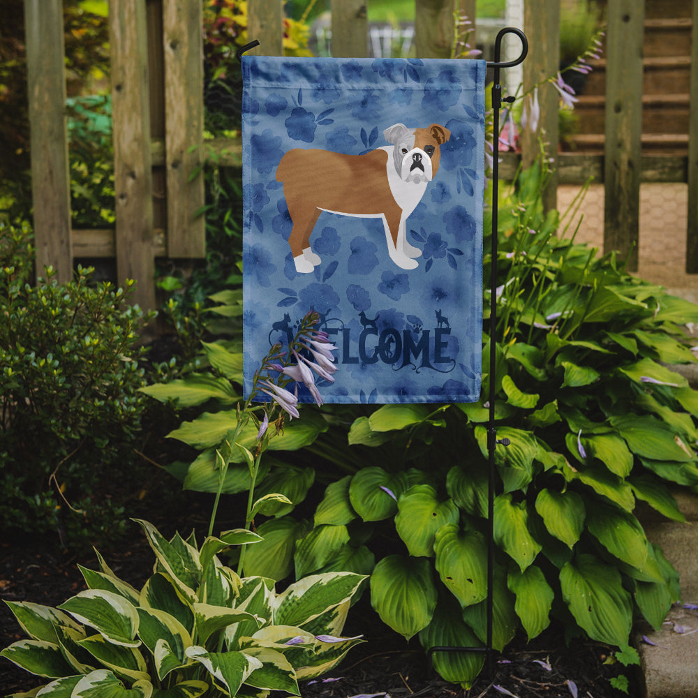English Bulldog Welcome Garden Flag Mailbox Decorative Yard Banner Outside Patio Artwork for Flower Beds, Garden Size, Multicolor