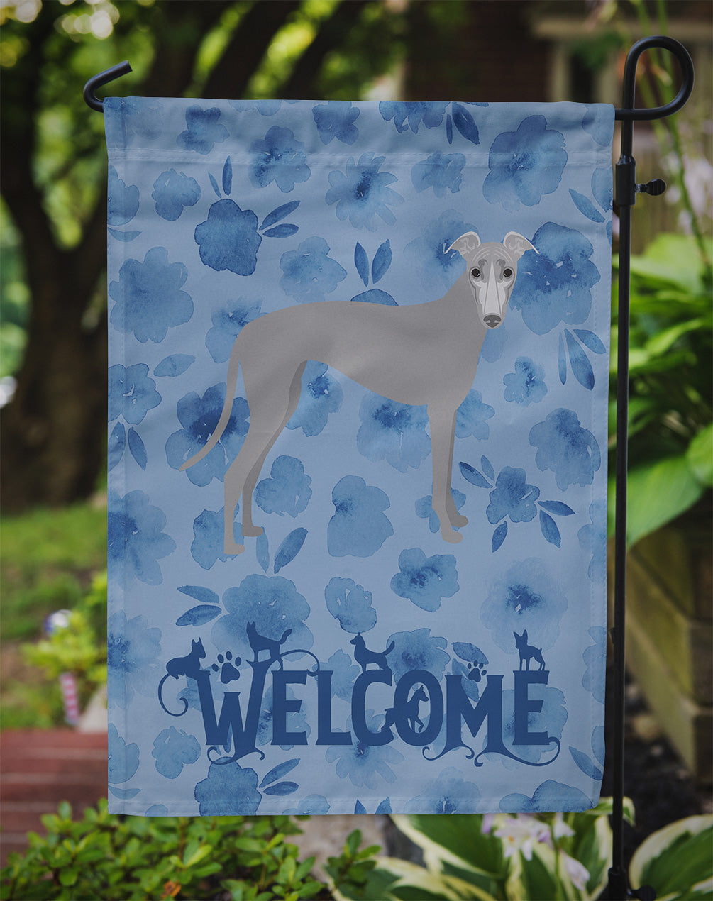 Greyhound Welcome Garden Flag Mailbox Decorative Yard Banner Outside Patio Artwork for Flower Beds, Garden Size, Multicolor