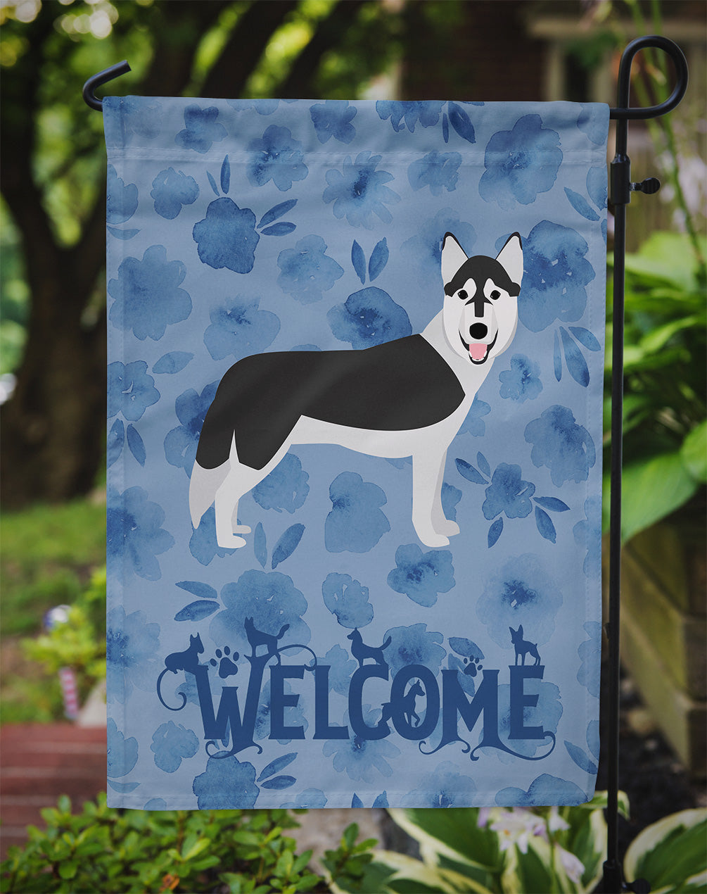 Siberian Husky Welcome Garden Flag Mailbox Decorative Yard Banner Outside Patio Artwork for Flower Beds, Garden Size, Multicolor