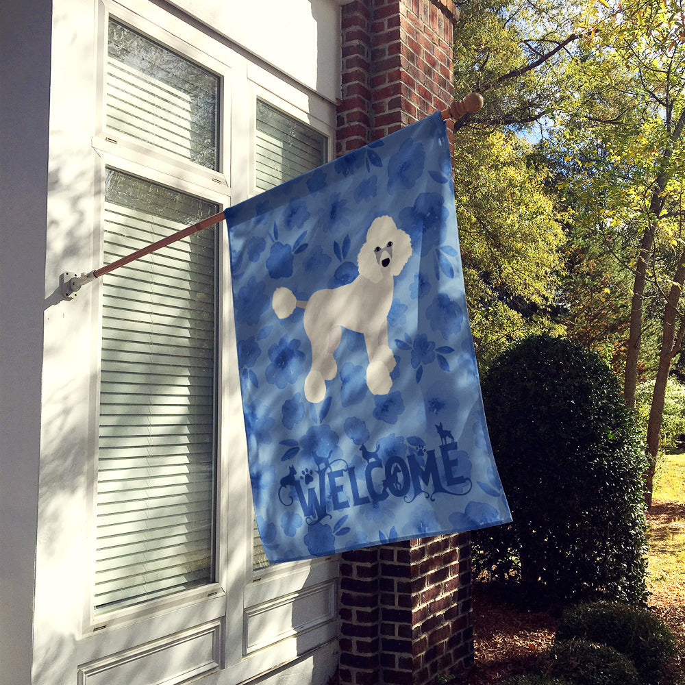 Poodle Welcome House Flag 28x40 Porch Sleeve Pole Decorative Outside Yard Banner Artwork Wall Hanging, Polyester
