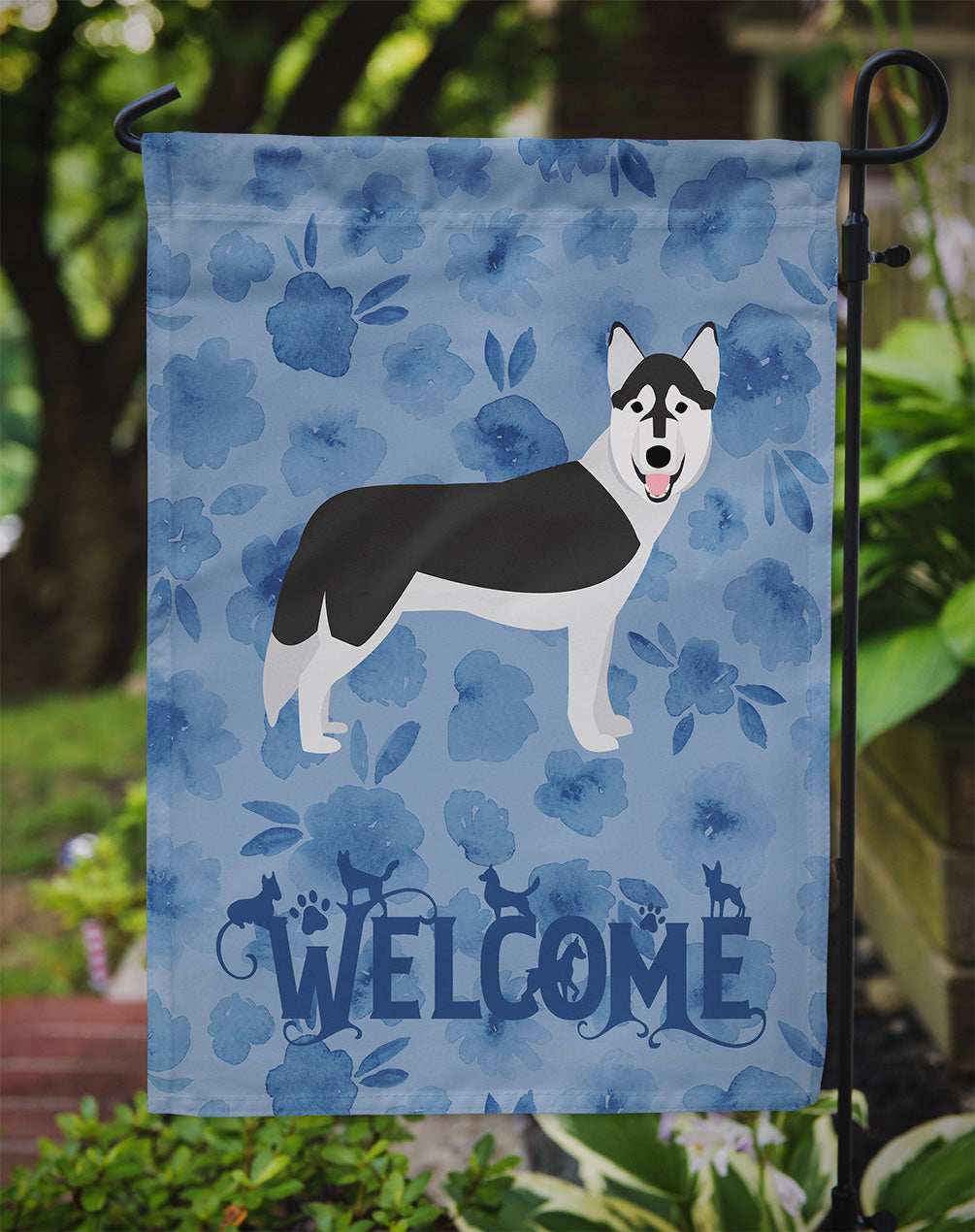 Siberian Husky Welcome Garden Flag Mailbox Decorative Yard Banner Outside Patio Artwork for Flower Beds, Garden Size, Multicolor