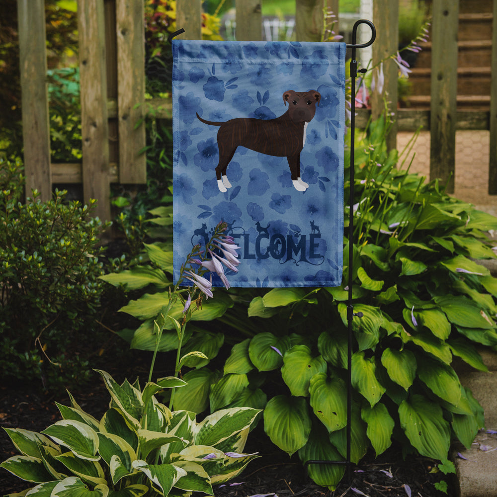 Staffordshire Bull Terrier Welcome Garden Flag Mailbox Decorative Yard Banner Outside Patio Artwork for Flower Beds, Garden Size, Multicolor