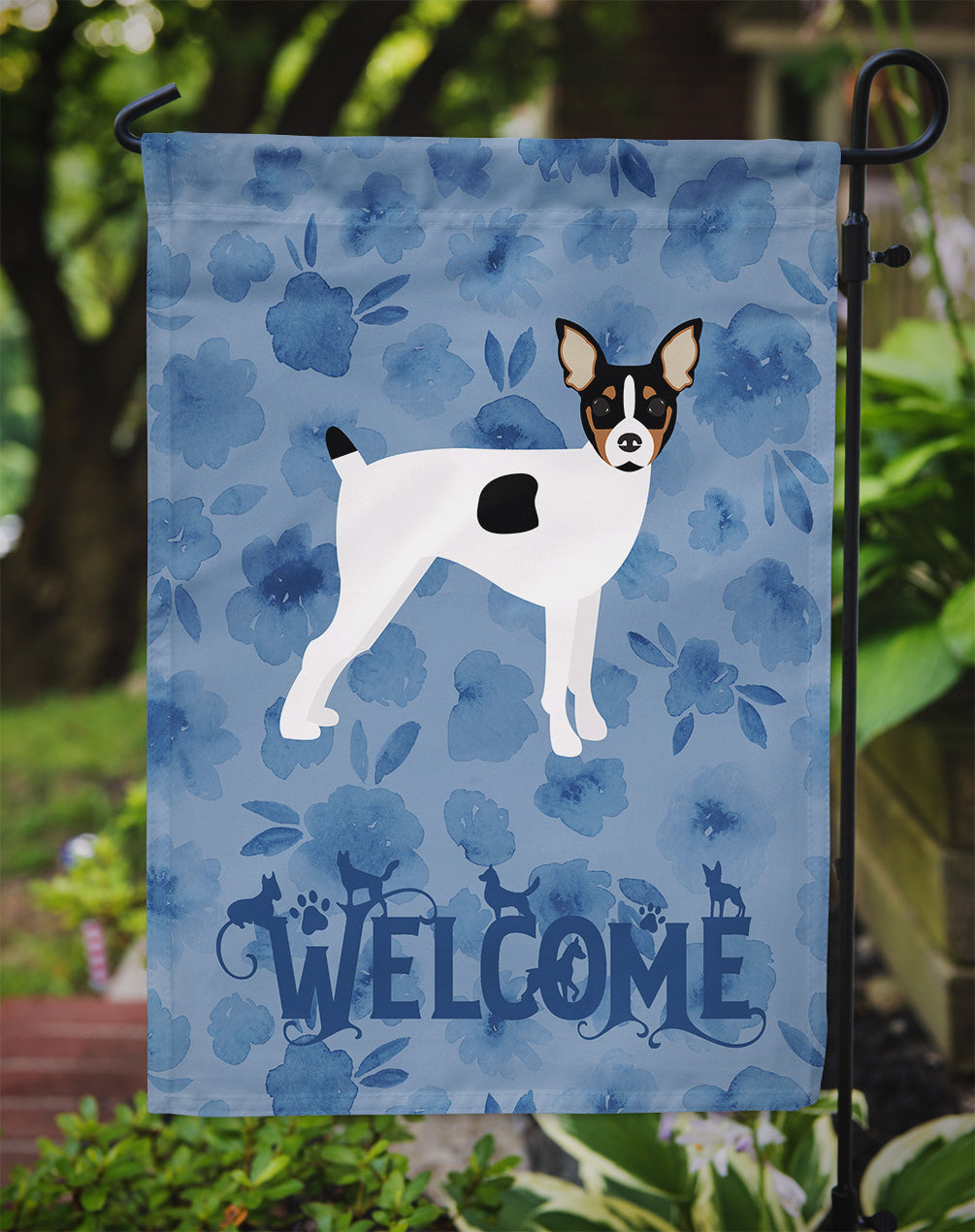 Toy Fox Terrier Welcome Garden Flag Mailbox Decorative Yard Banner Outside Patio Artwork for Flower Beds, Garden Size, Multicolor