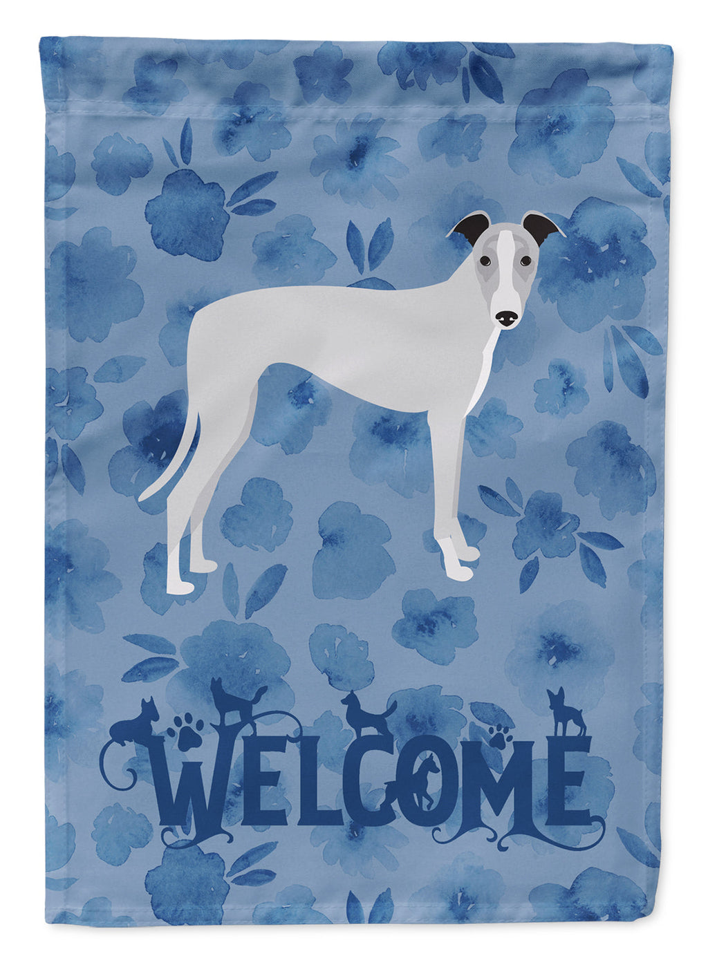 Whippet Welcome Garden Flag Mailbox Decorative Yard Banner Outside Patio Artwork for Flower Beds, Garden Size, Multicolor