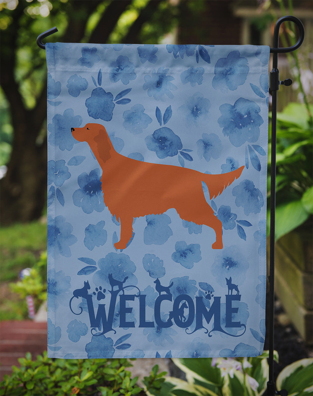 Irish Setter Welcome Garden Flag Mailbox Decorative Yard Banner Outside Patio Artwork for Flower Beds, Garden Size, Multicolor
