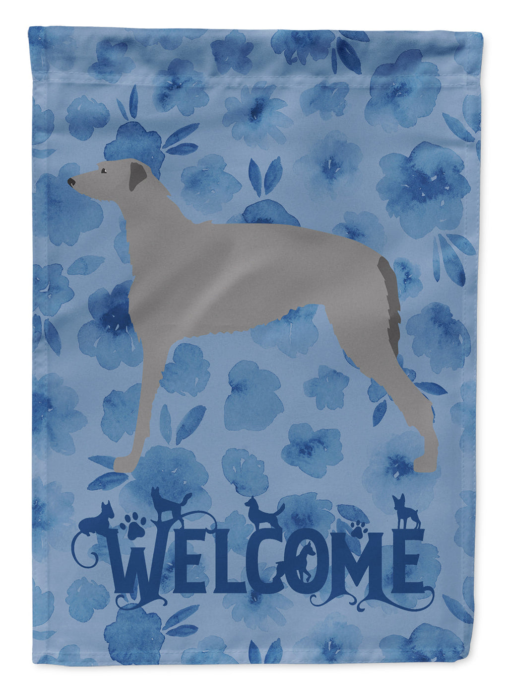 Scottish Deerhound Welcome Garden Flag Mailbox Decorative Yard Banner Outside Patio Artwork for Flower Beds, Garden Size, Multicolor