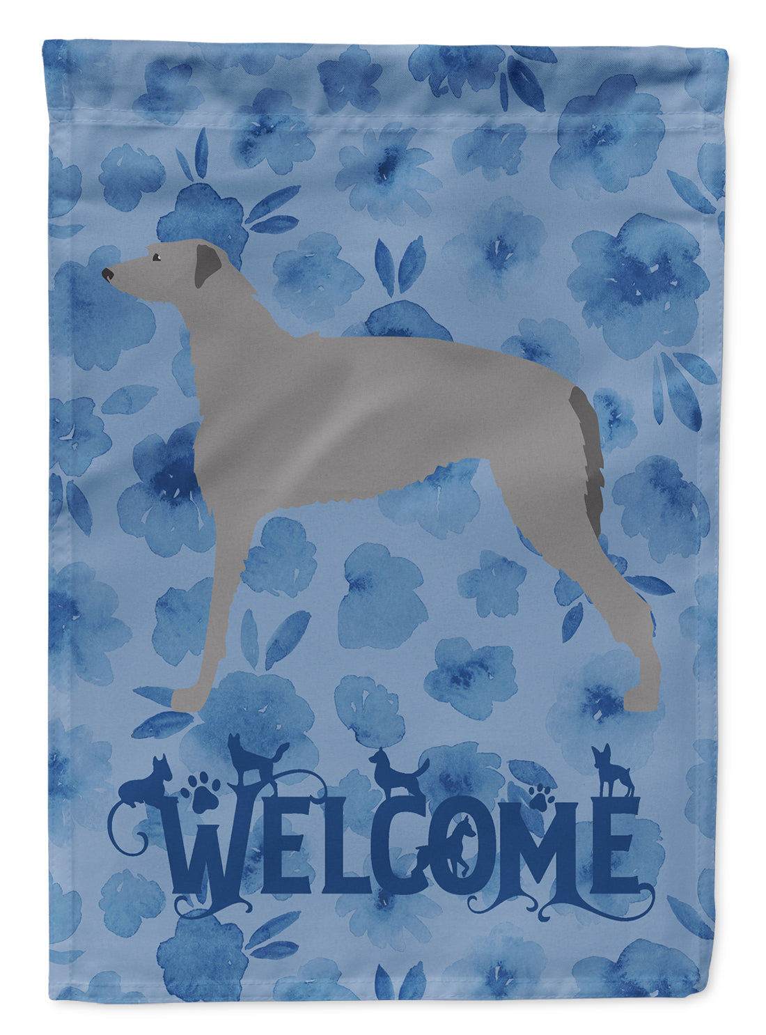 Scottish Deerhound Welcome Garden Flag Mailbox Decorative Yard Banner Outside Patio Artwork for Flower Beds, Garden Size, Multicolor