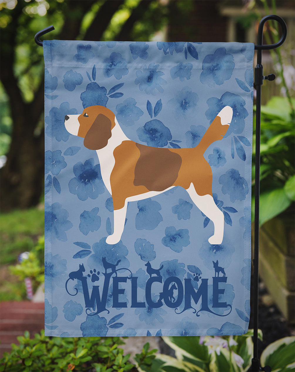 Beagle Welcome Garden Flag Mailbox Decorative Yard Banner Outside Patio Artwork for Flower Beds, Garden Size, Multicolor