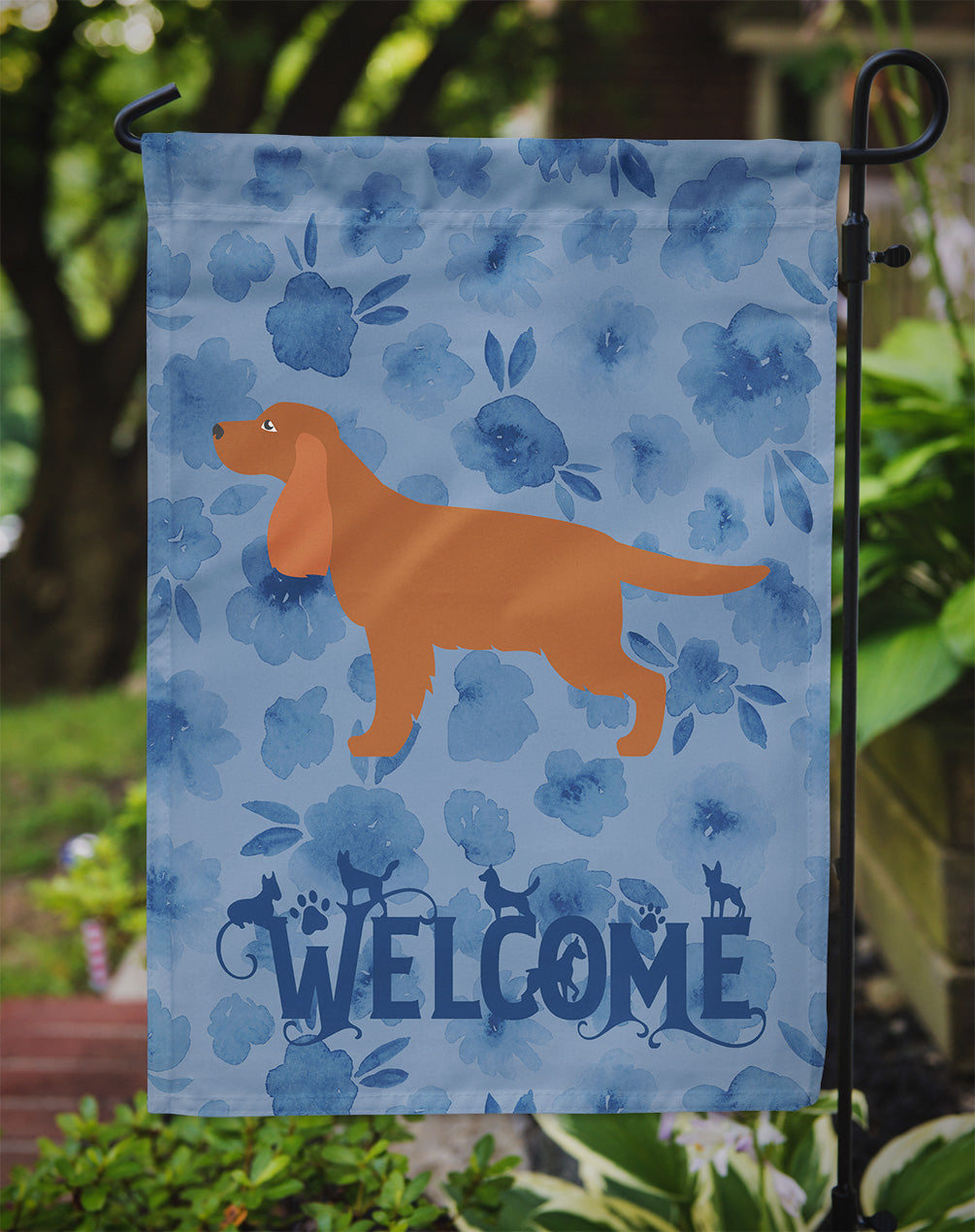 English Cocker Spaniel Welcome Garden Flag Mailbox Decorative Yard Banner Outside Patio Artwork for Flower Beds, Garden Size, Multicolor