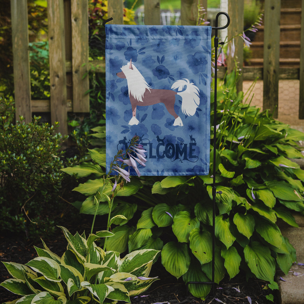 Chinese Crested Welcome Garden Flag Mailbox Decorative Yard Banner Outside Patio Artwork for Flower Beds, Garden Size, Multicolor