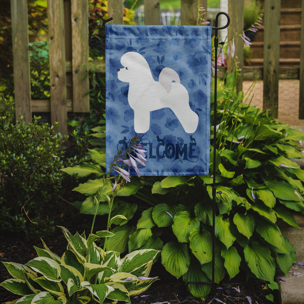 Bichon Frise Welcome Garden Flag Mailbox Decorative Yard Banner Outside Patio Artwork for Flower Beds, Garden Size, Multicolor