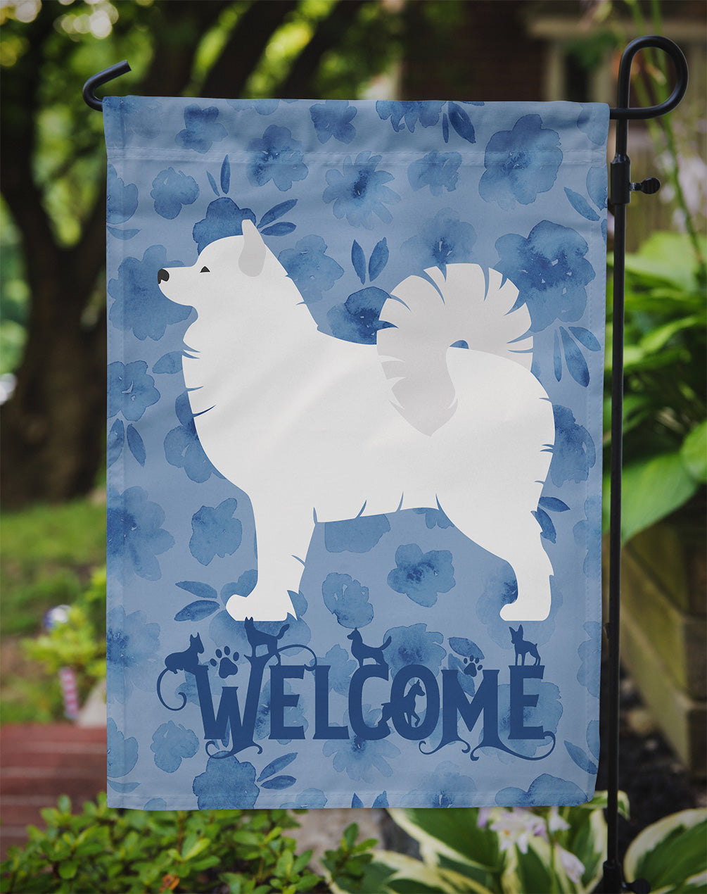 Samoyed Welcome Garden Flag Mailbox Decorative Yard Banner Outside Patio Artwork for Flower Beds, Garden Size, Multicolor