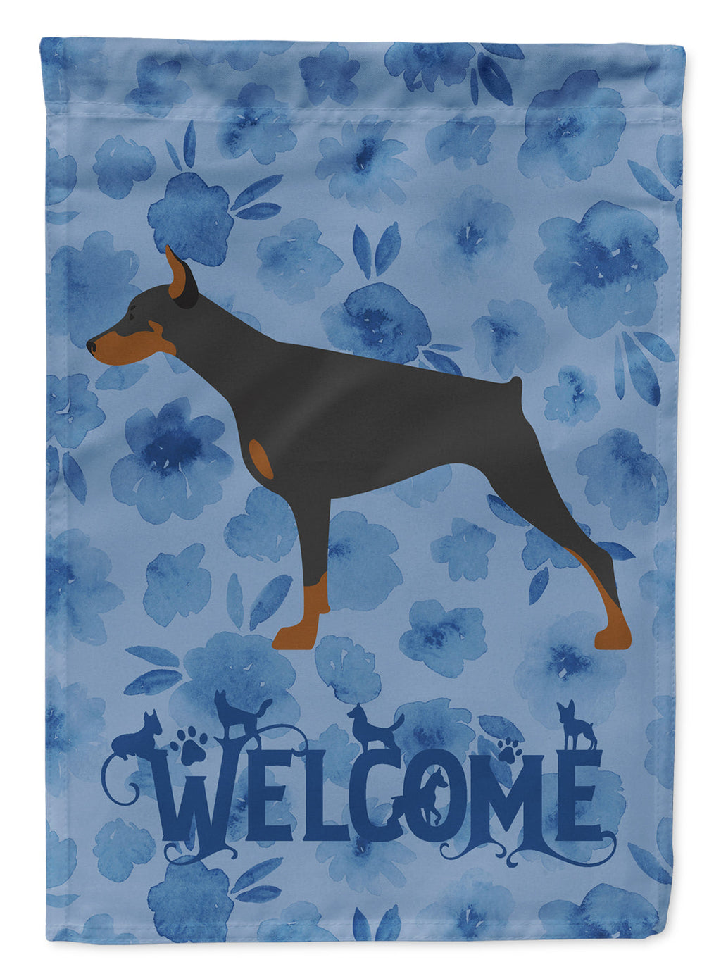Doberman Pinscher Welcome Garden Flag Mailbox Decorative Yard Banner Outside Patio Artwork for Flower Beds, Garden Size, Multicolor