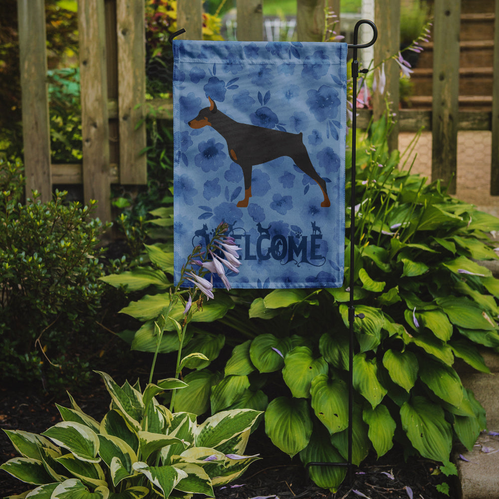 Doberman Pinscher Welcome Garden Flag Mailbox Decorative Yard Banner Outside Patio Artwork for Flower Beds, Garden Size, Multicolor