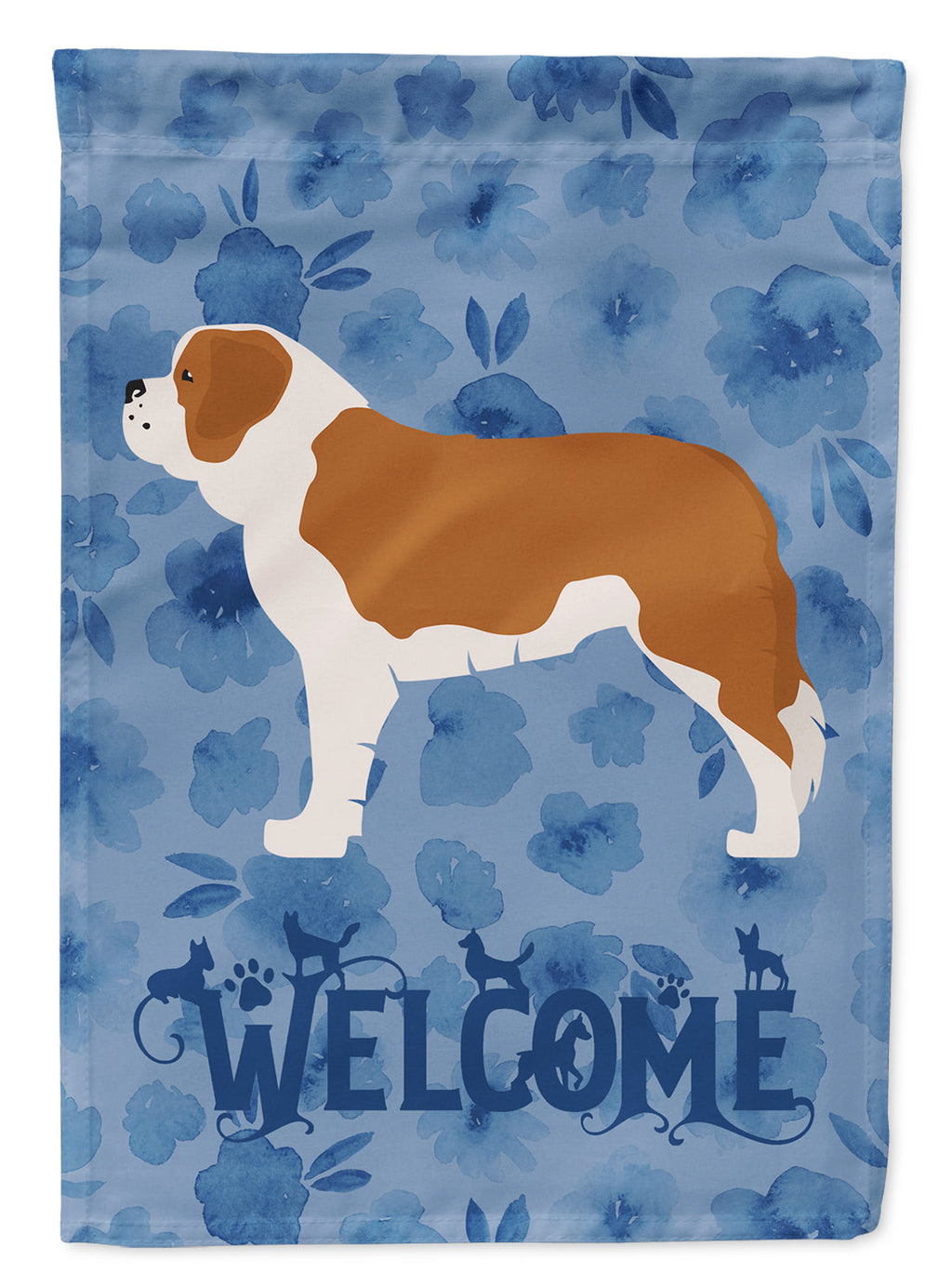 Saint Bernard Welcome Garden Flag Mailbox Decorative Yard Banner Outside Patio Artwork for Flower Beds, Garden Size, Multicolor