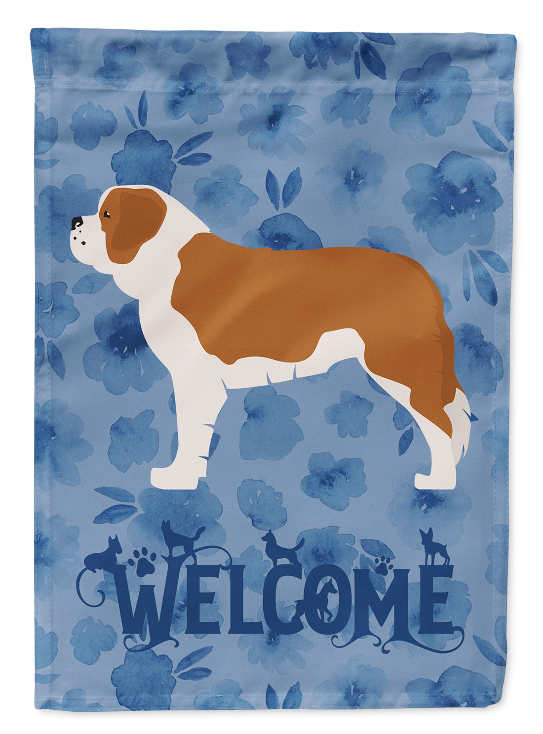 Saint Bernard Welcome Garden Flag Mailbox Decorative Yard Banner Outside Patio Artwork for Flower Beds, Garden Size, Multicolor