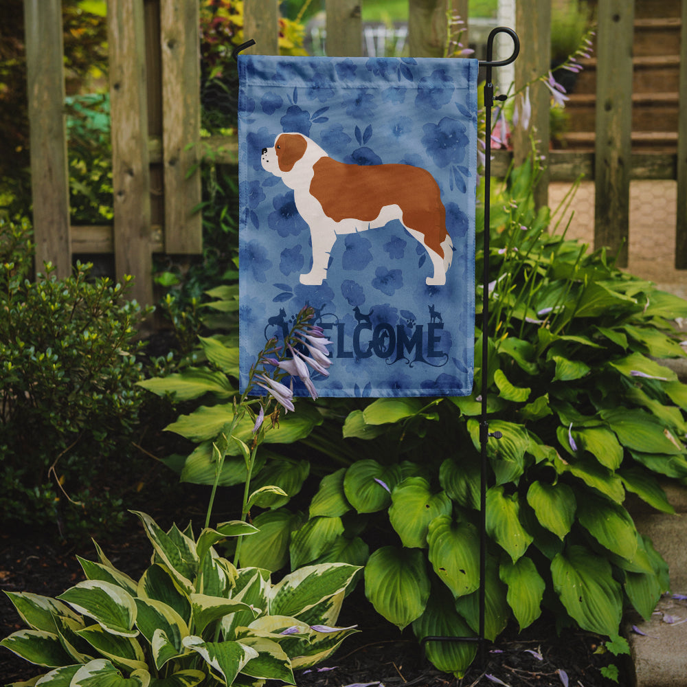Saint Bernard Welcome Garden Flag Mailbox Decorative Yard Banner Outside Patio Artwork for Flower Beds, Garden Size, Multicolor
