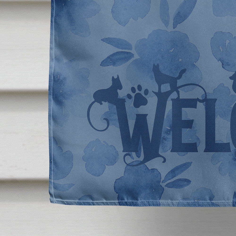 American Staffordshire Terrier Welcome House Flag 28x40 Porch Sleeve Pole Decorative Outside Yard Banner Artwork Wall Hanging, Polyester