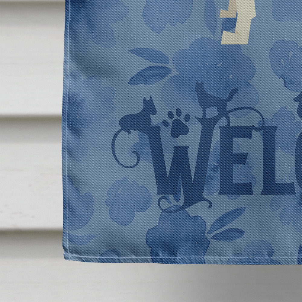 Basenji Welcome House Flag 28x40 Porch Sleeve Pole Decorative Outside Yard Banner Artwork Wall Hanging, Polyester