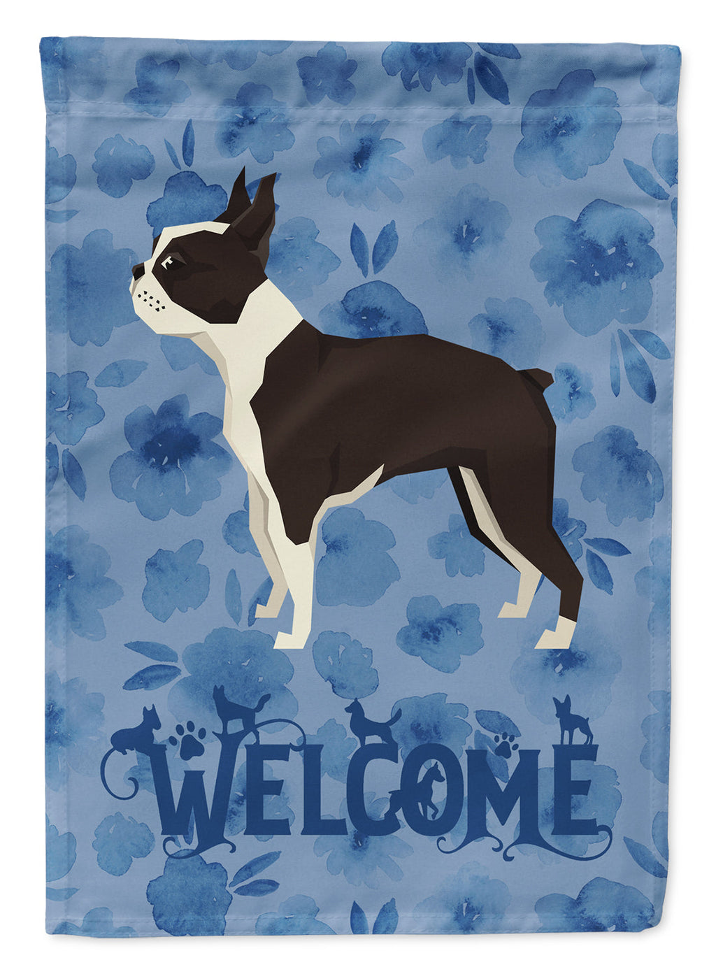 Boston Terrier Welcome Garden Flag Mailbox Decorative Yard Banner Outside Patio Artwork for Flower Beds, Garden Size, Multicolor